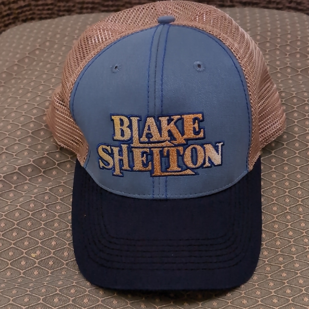 Blake Shelton Blue and Tan Mesh trucker hat- NEW